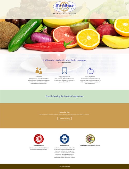 Eridor Foodservice - Desktop Version
