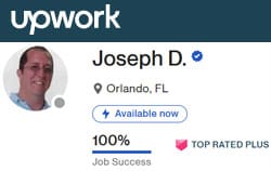Upwork Card - Profile opens in a new window